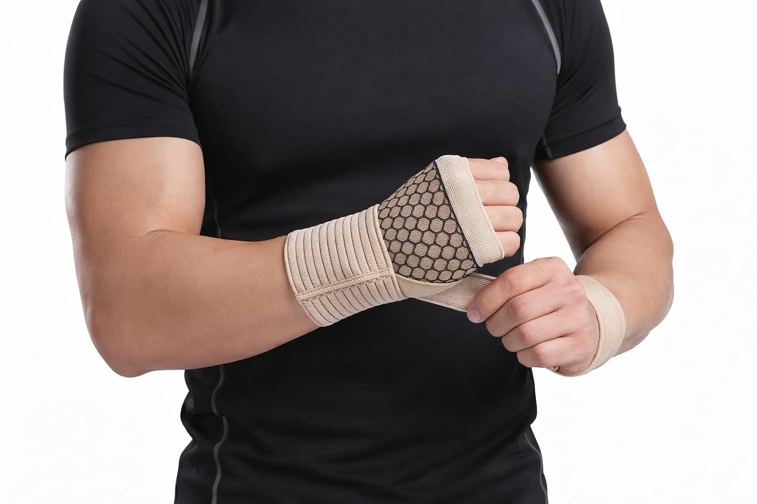 دعامة رسغ - دعامة يد - رست بفتحة دعامة معصم مرنة للرياضة – دعم النفق الرسغي والتهاب المفاصل، بوليستر، لتصحيح القوام، مقاس واحد (زوج ) - الصورة 1