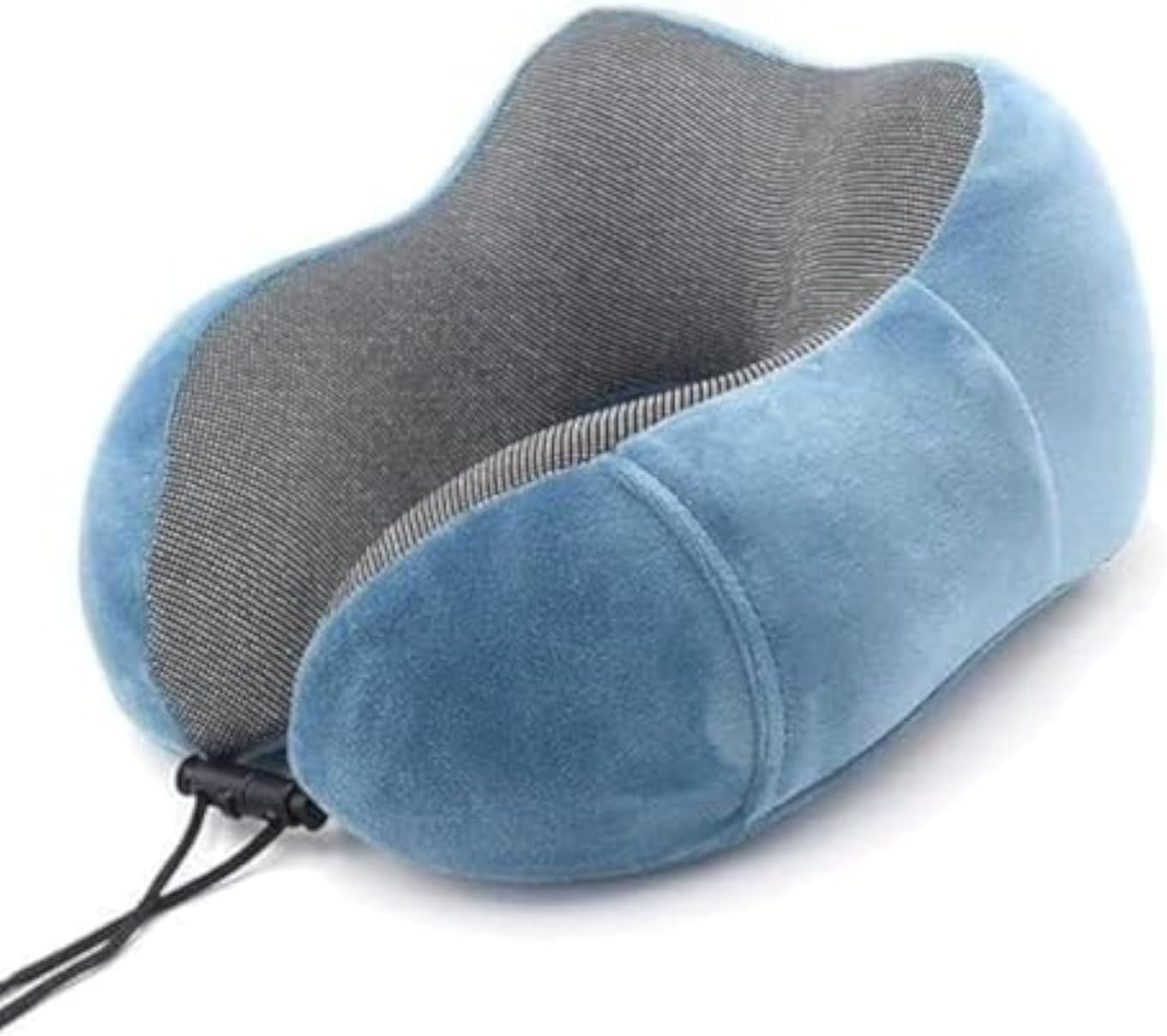 رقبة ازرق فاتح وسادة رقبة ميموري فوم على شكل U بطيئة الارتداد – وسادة سفر طبية ناعمة لدعم فقرات الرقبة – فرش عنقي للرعاية الصحية – لون ازرق فاتح - الصورة 1