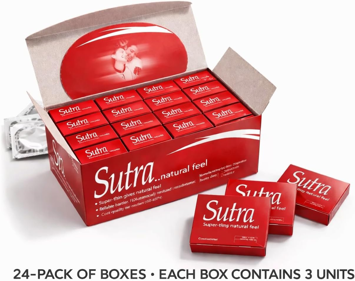 سترا - واقي ذكري واقي ذكري Sytra شعور طبيعي فائق الرقة – مطابق لمعايير ISO 4074 (24 علبة × 3 قطع = 72 قطعة) - الصورة 1