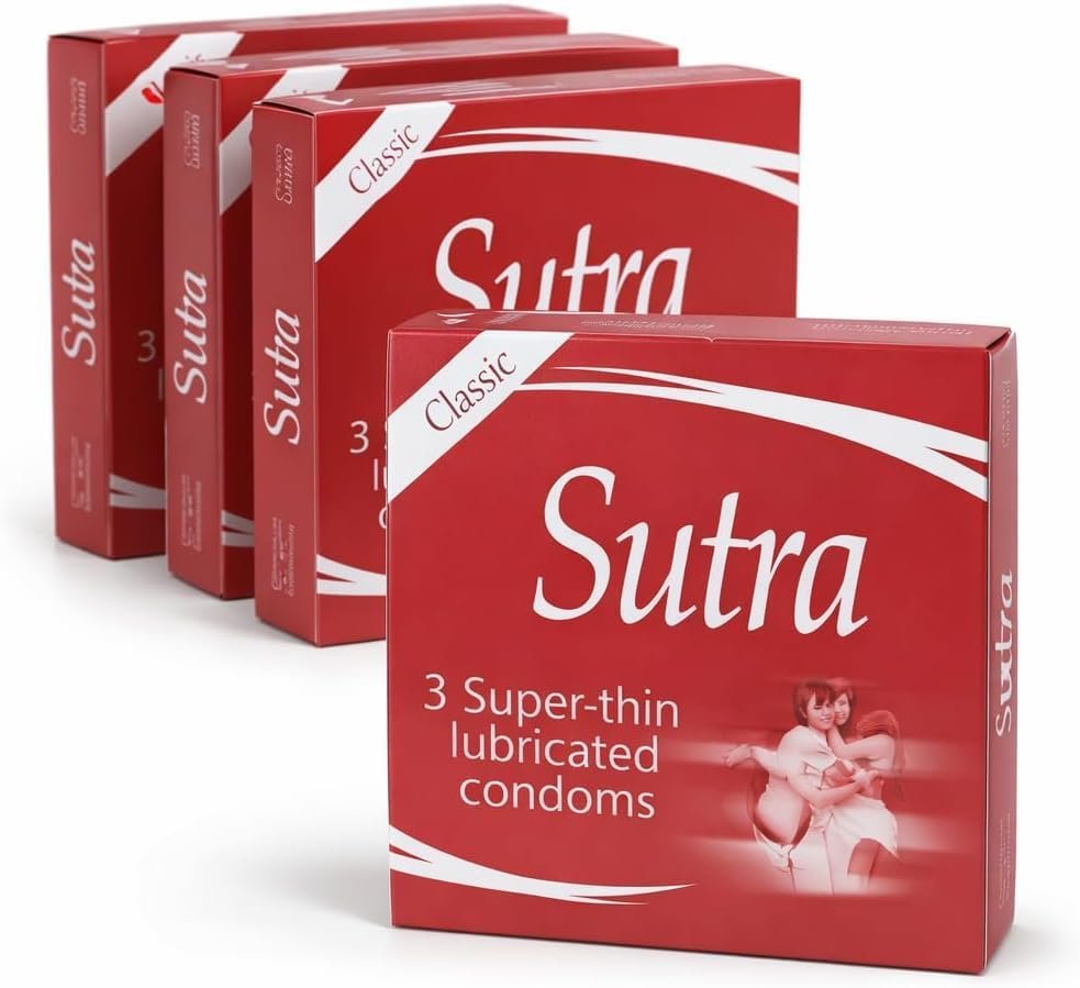 سترا واقي ذكري Sutra Classic رفيع جدًا ومزلق – 3 قطع × عبوة 4 (إجمالي 12 قطعة) - الصورة 1